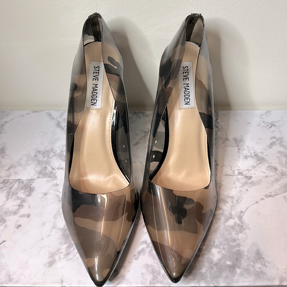 Steve Madden Clear Camo Heels